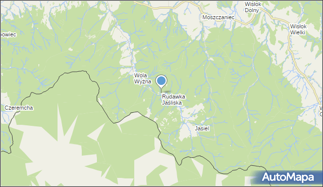 mapa Rudawka Jaśliska, Rudawka Jaśliska na mapie Targeo